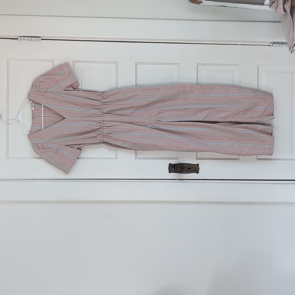 Madewell Striped Puff-Sleeve Tapered Jumpsuit Size 0 - Picture 5 of 8